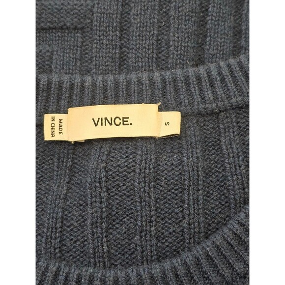 ALK Women's S Vince Blue Colorblock Intarsia Knit Tunic Wool Sweater Crewneck - Picture 5 of 5